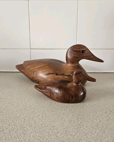 Pair vintage solid wood - pair, of