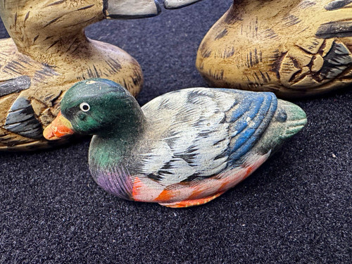 Hand painted wooden duck - hand,