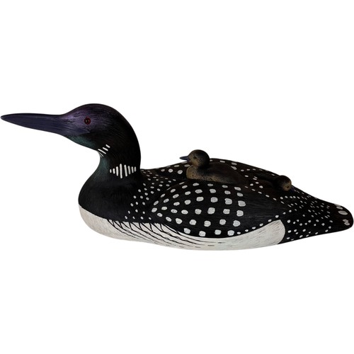 Handcrafted wooden loon decoy - handcrafted,