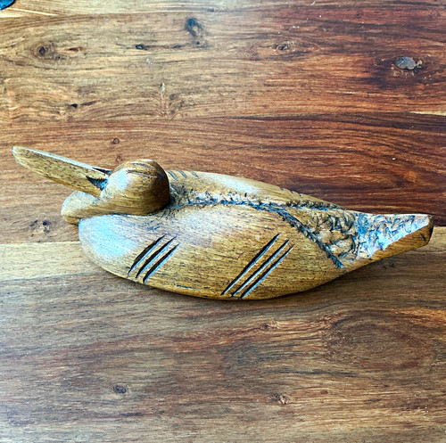 Carved wooden duck decoy style - carved,