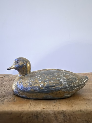 Vintage brass duck decoy - vintage,