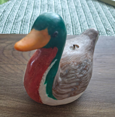 Hand poured candle - hand, duck