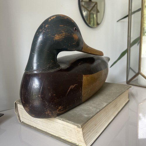 Duck decoy hand - hand-painted, wooden