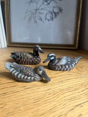 Hand painted wooden ducks - painted,