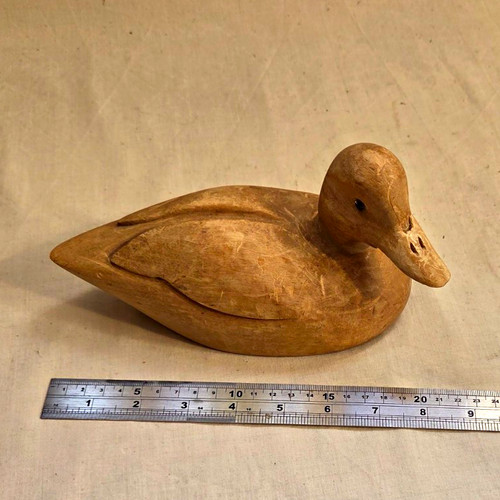 Duck wooden ornament figurine - duck,