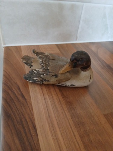 Vintage handcarved wood duck - vintage,