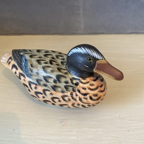 Vintage carved duck mallard - vintage,