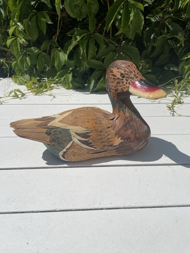 Antique glass eye decoy - antique, duck