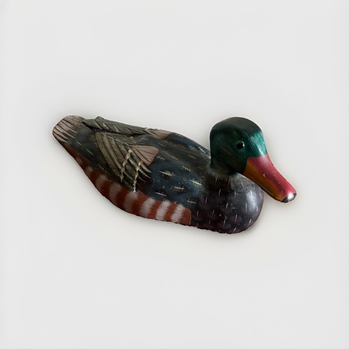 Hand carved wooden duck - hand,