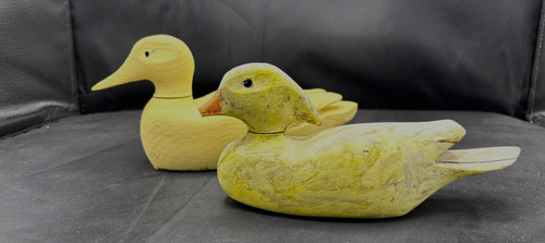 Pair hand carved wooden - hand, decoy