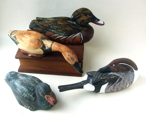 Vintage wooden decoy - vintage, ducks