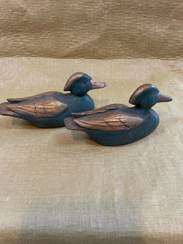 Pair vintage decoy ducks - pair,