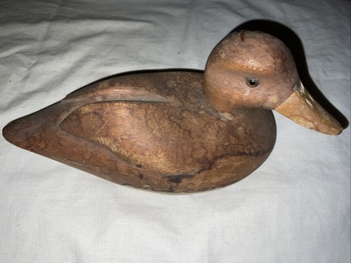 Vintage carved wood duck decoy - vintage,