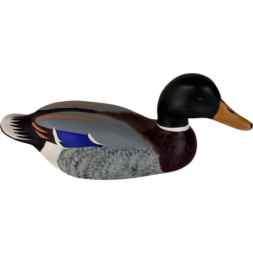 Hand painted wooden mallard - hand-painted,