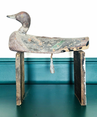 Antique folk art working duck - antique,