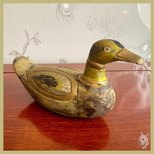 Vintage wooden duck decoy - wooden,